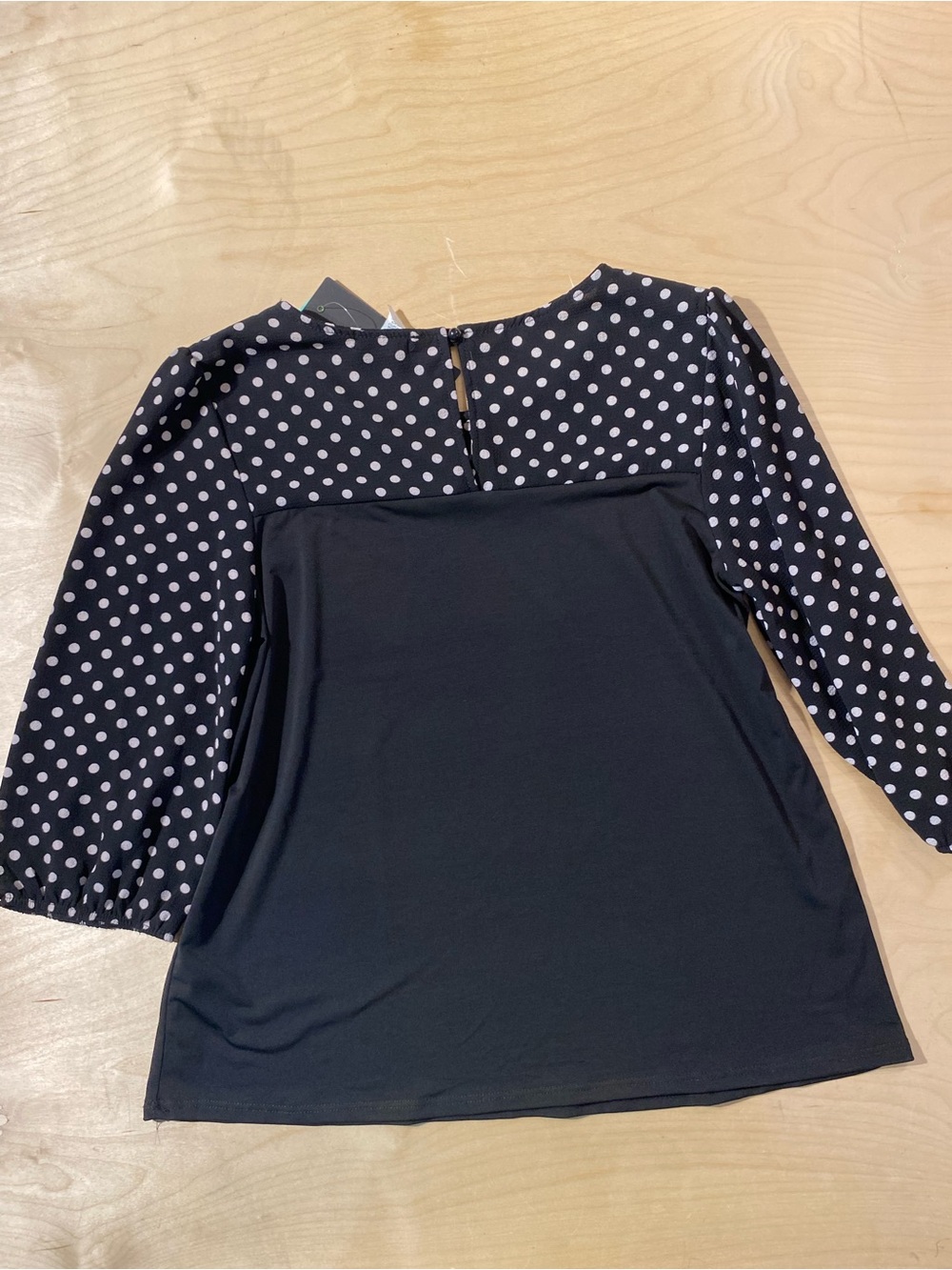 Espresso Black Polka Dot Sleeve Blouse PXL (RV) - Picture 9 of 9